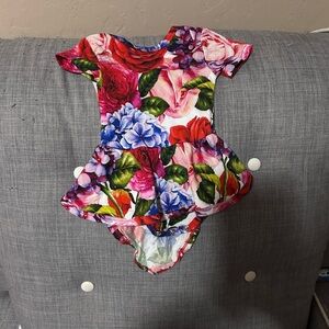 muse threads floral bodysuit twirl dress